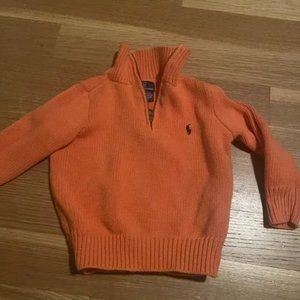 Ralph Lauren Orange 3/4 Zip Sweater (2T)